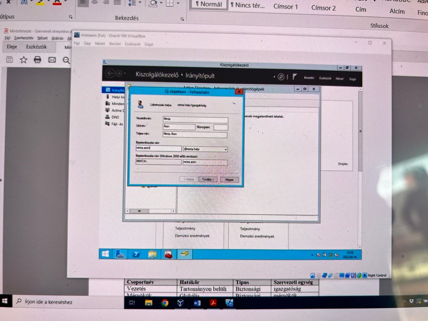 windows feladat